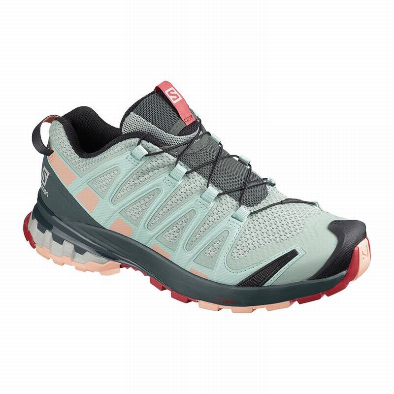 Salomon Israel XA PRO 3D V8 - Womens Trail Running Shoes - Light Turquoise Grey (UQWM-32016)